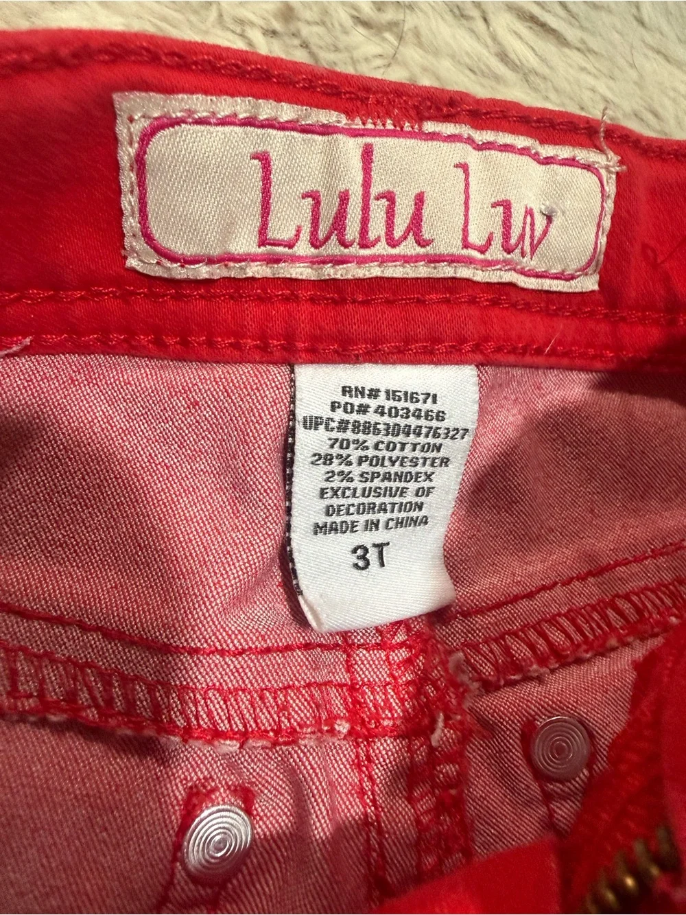 Toddler Red Jeans - Size 3T ❤️ Lulu Lw Girls’ Red Skinny Jeans